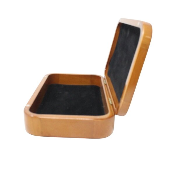 Global World Geographic Map Glossy Wooden Magnetic Trinket Hinged Lined Box - Picture 3 of 8